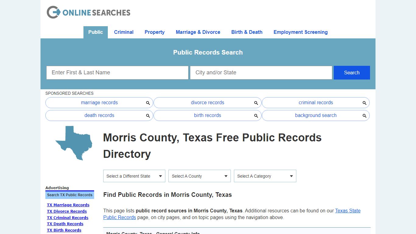 Morris County, Texas Public Records Directory